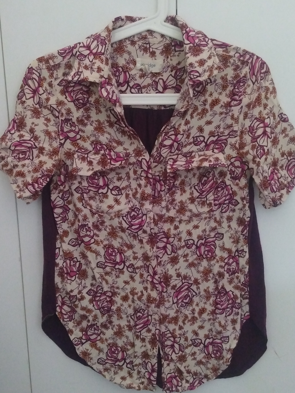 Porridge Floral Print Shirt in Cream and Burgundy